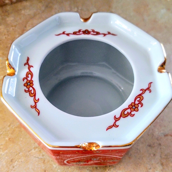 VTG Toyo Japan Hand Painted Gold Bird Ashtray - Picture 3 of 7